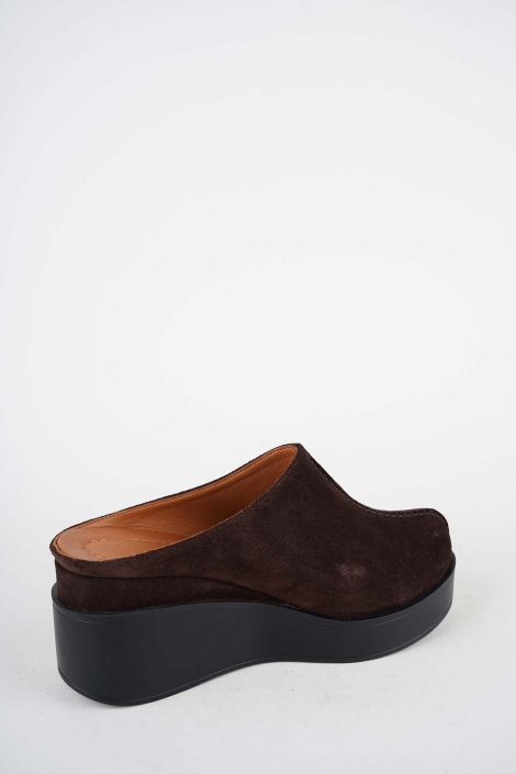 Hakiki Deri Kahve Süet Kadın Dolgu Topuklu Sandalet 261229701