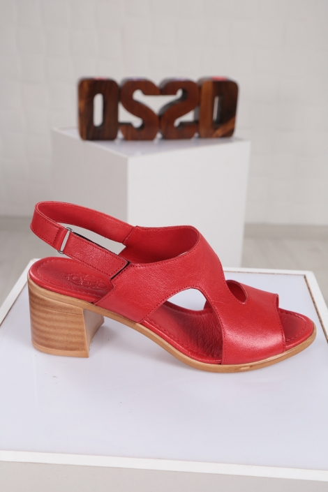 Hakiki Deri Kırmızı Kadın Komfort Sandalet 221235507