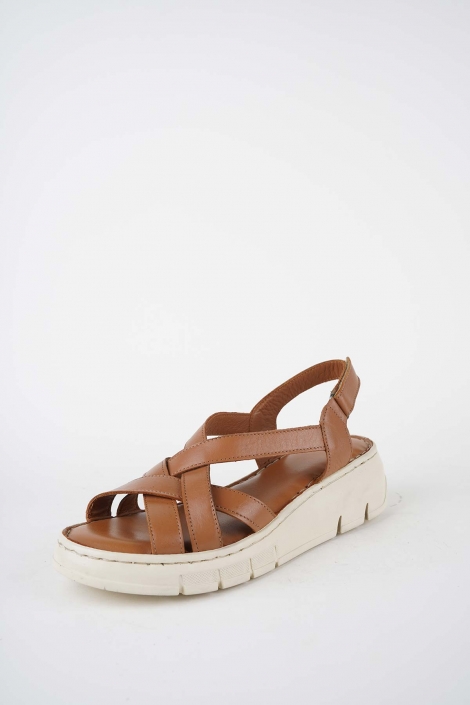 Hakiki Deri Taba Kadın Dolgu Topuklu Sandalet 261245503