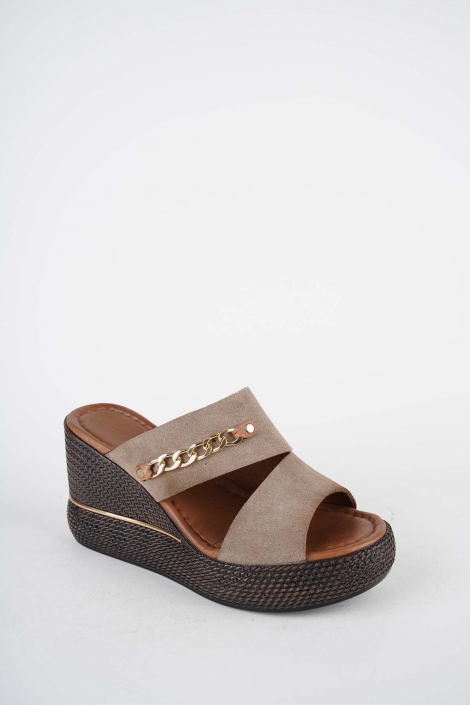 Hakiki Deri Yok Kadın Dolgu Topuklu Terlik 261504Z606