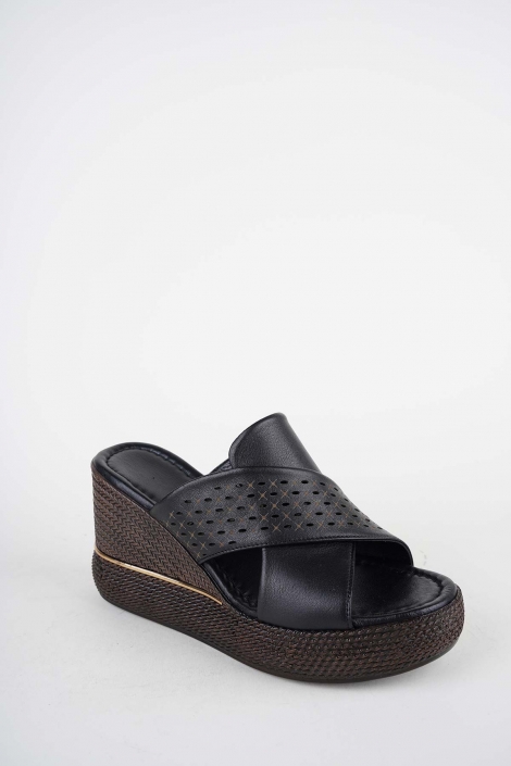 Hakiki Deri Yok Kadın Dolgu Topuklu Terlik 261504Z607