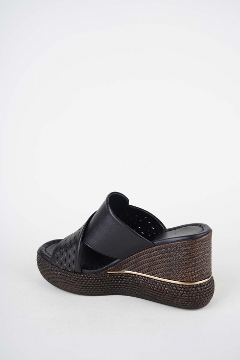 Hakiki Deri Yok Kadın Dolgu Topuklu Terlik 261504Z607