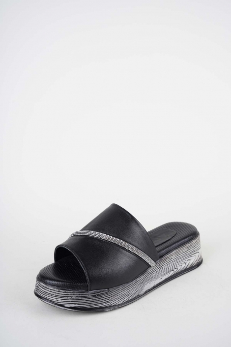 Hakiki Deri Yok Kadın Dolgu Topuklu Terlik 261504Z608