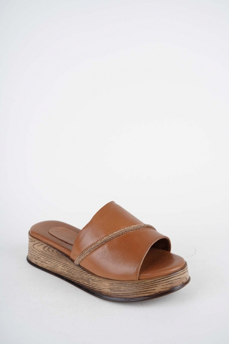 Hakiki Deri Yok Kadın Dolgu Topuklu Terlik 261504Z608