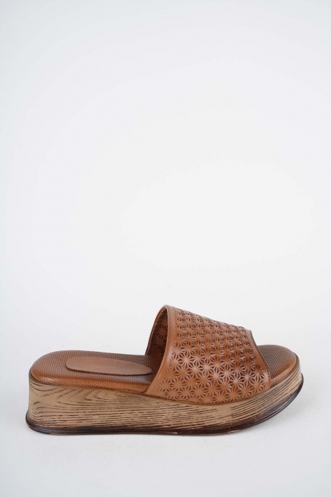 Hakiki Deri Yok Kadın Dolgu Topuklu Terlik 261504Z609