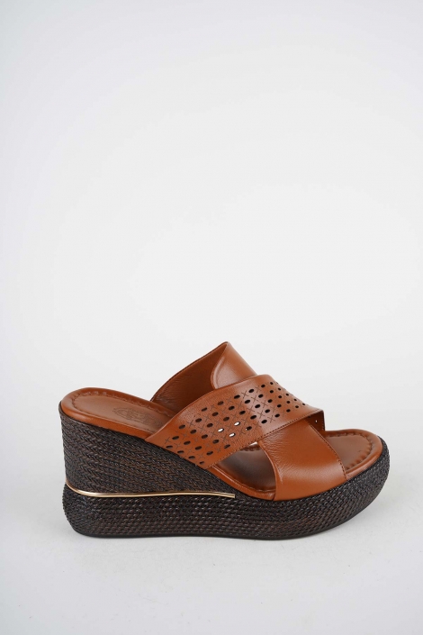 Hakiki Deri Yok Kadın Dolgu Topuklu Terlik 261505Z607