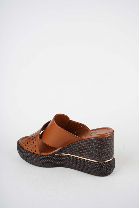 Hakiki Deri Yok Kadın Dolgu Topuklu Terlik 261505Z607