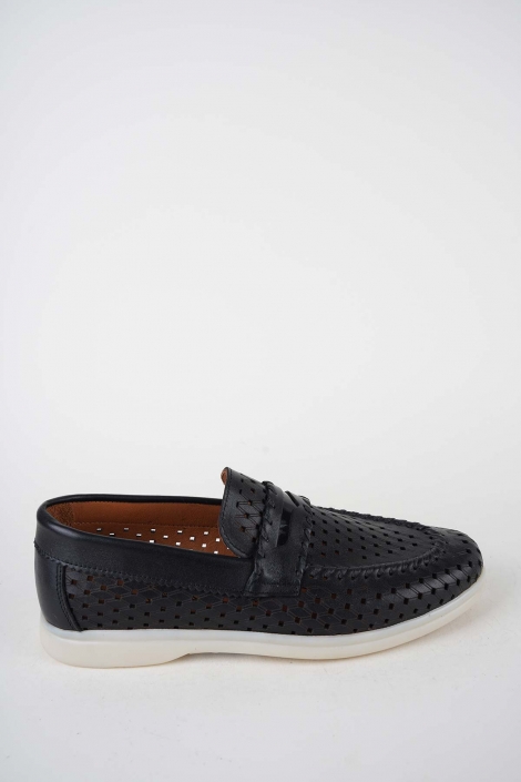 Hakiki Deri Siyah Kadın Makosen Ayakkabı 261507Z102