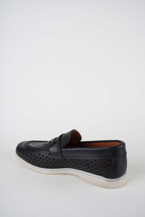 Hakiki Deri Siyah Kadın Makosen Ayakkabı 261507Z102