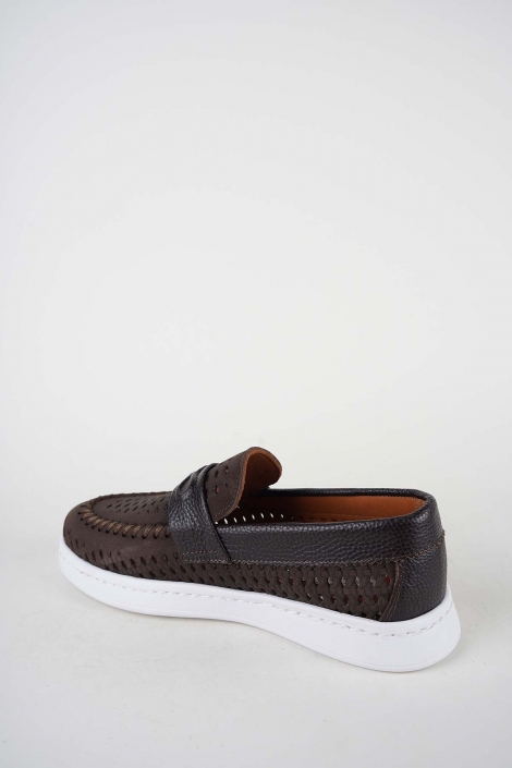 Hakiki Deri Kahve Nubuk-Kahve Floter Kadın Makosen Ayakkabı 261507Z103