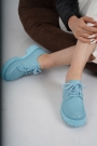 Hakiki Deri Bebe Mavi Kadın Casual Ayakkabı 231108118