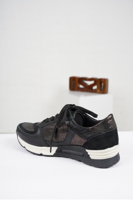 Hakiki Deri Siyah-Bakır Sim Kadın Sneaker Ayakkabı 201110621