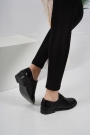 Hakiki Deri Siyah Kırık Kadın Oxford Ayakkabı 201110623