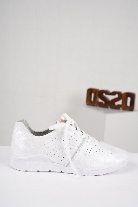 Hakiki Deri Beyaz Perla Kadın Sneaker Ayakkabı 221110106
