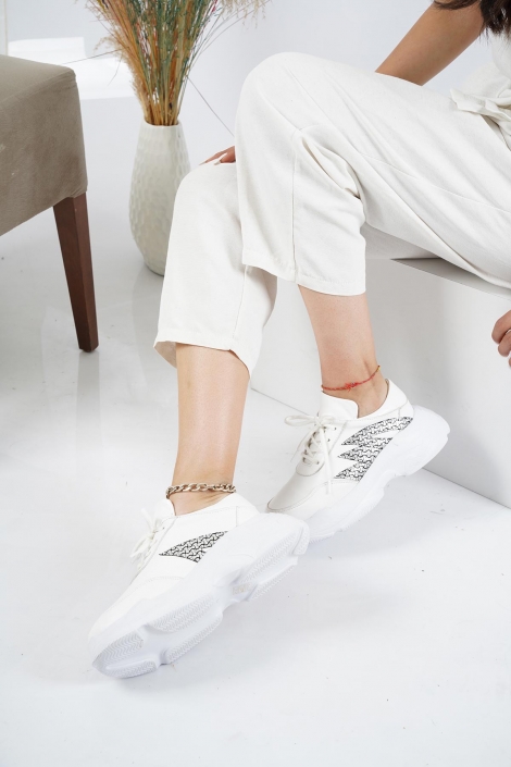 Hakiki Deri Beyaz Kadın Sneaker Ayakkabı 221110107