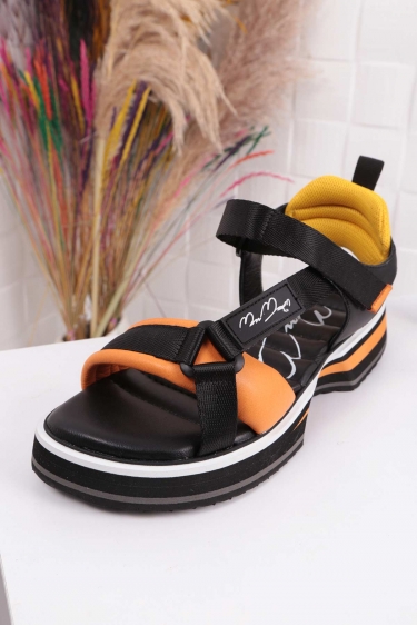 Oranj-Siyah Kadın Spor Sandalet 211114502