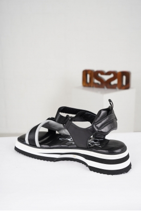 Siyah-Siyah mat-Gri Kadın Spor Sandalet 211114502