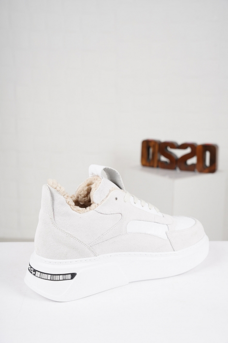 Hakiki Deri Beyaz Süet-Beyaz Kroko Kadın Sneaker Ayakkabı 212114104