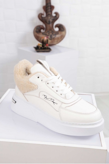 Hakiki Deri Beyaz-Beyaz Kadın Sneaker Ayakkabı 212114105