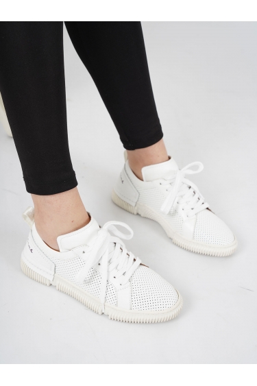 Hakiki Deri Beyaz Kadın Sneaker Ayakkabı 221114107
