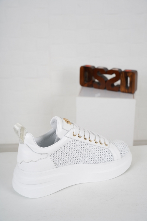 Hakiki Deri Beyaz Kadın Sneaker Ayakkabı 231114101