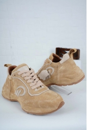 Hakiki Deri Tarçın Süet-Bej Süet Kadın Sneaker Ayakkabı 241114101