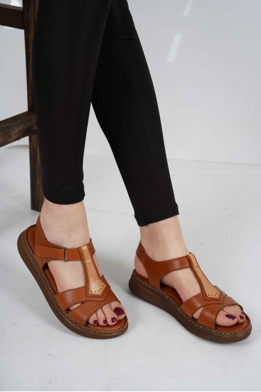 Hakiki Deri Taba Kadın Comfort Sandalet 231125502
