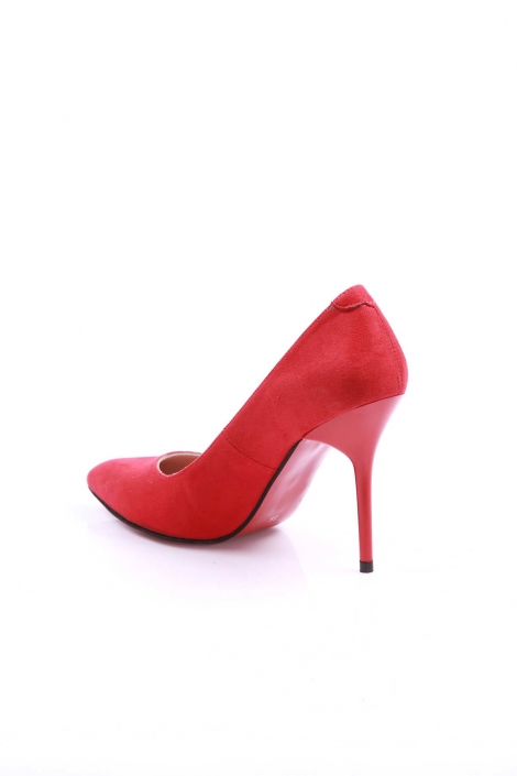 Kırmızı Süet Kadın Stiletto Ayakkabı 202127101