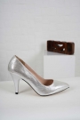 Gümüş Saten Kadın Stiletto Ayakkabı 202127101