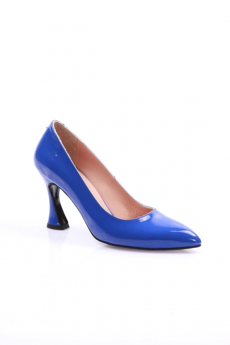 Koyu Mavi Rugan Kadın Stiletto Ayakkabı 202127103