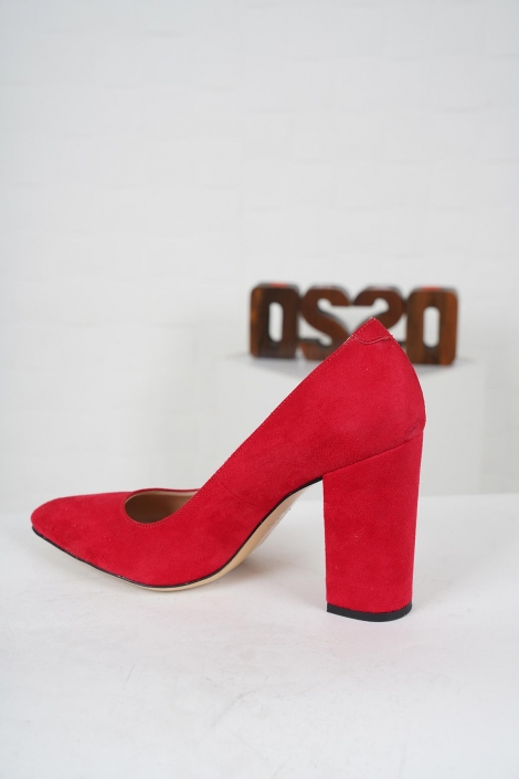 Kırmızı Süet Kadın Stiletto Ayakkabı 202127116