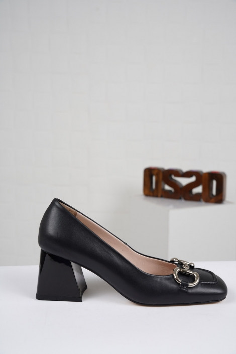 Hakiki Deri Siyah Kadın Klasik Ayakkabı 221127119