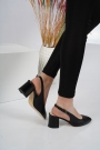 Hakiki Deri Siyah Kadın Topuklu Sandalet 221127523