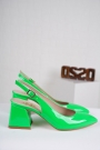 Yeşil Rugan Kadın Topuklu Sandalet 221127528