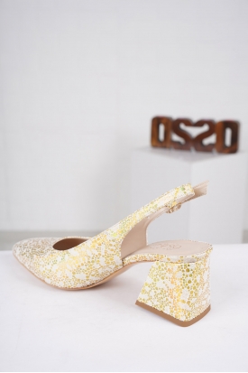 Altın Baloncuk Beyaz Kadın Topuklu Sandalet 221127528