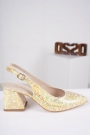 Altın Baloncuk Beyaz Kadın Topuklu Sandalet 221127528