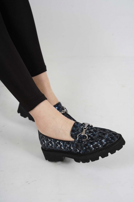 Hakiki Deri Siyah Bordo Yağmur Damlası Kadın Casual Ayakkabı 231127101