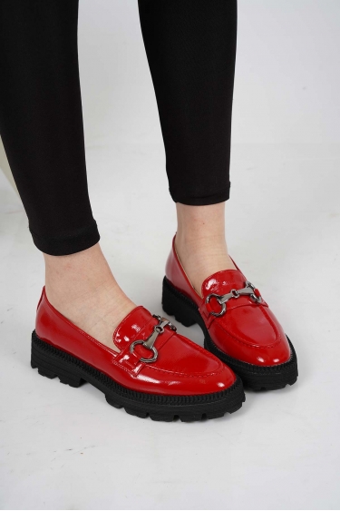 Hakiki Deri Kırmızı Rugan Kadın Casual Ayakkabı 231127101