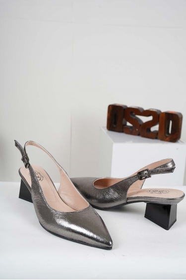 Hakiki Deri Çelik Kadın Topuklu Sandalet 241127502