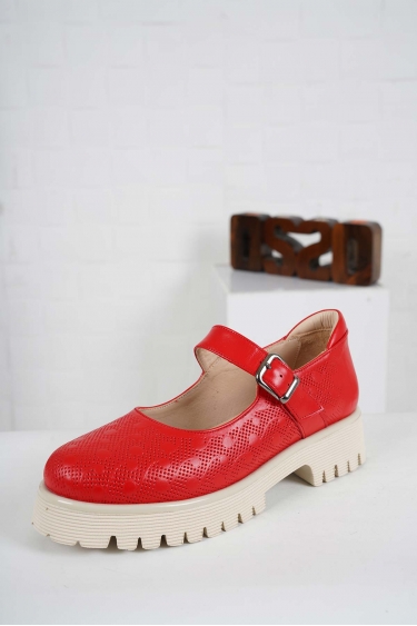 Hakiki Deri Kırmızı Kadın Casual Ayakkabı 241134102