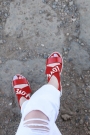 Hakiki Deri Kırmızı Kadın Düz Sandalet 169-T.001