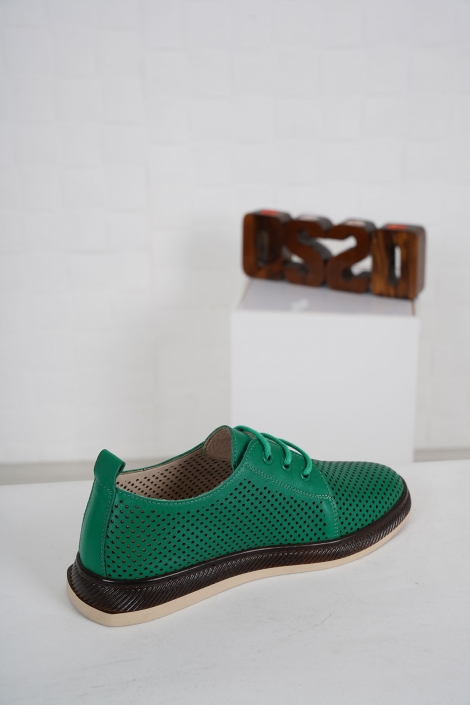 Hakiki Deri Yeşil Kadın Casual Ayakkabı 231172104