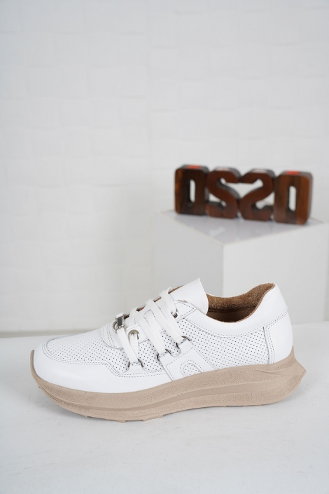 Hakiki Deri Beyaz Kadın Sneaker Ayakkabı 231176113