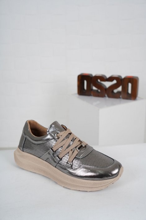 Hakiki Deri Çelik Kadın Sneaker Ayakkabı 231176113