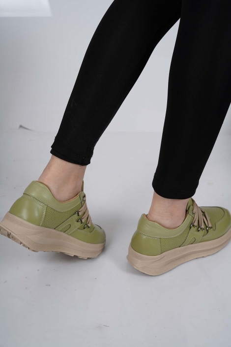 Hakiki Deri Avokado Kadın Sneaker Ayakkabı 231176113