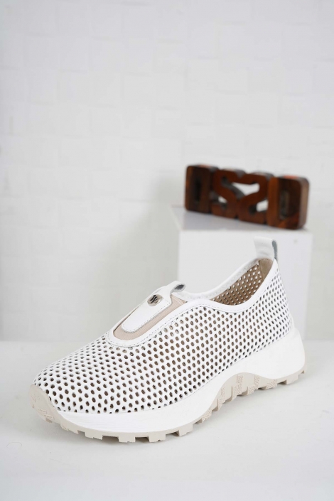 Hakiki Deri Beyaz Kadın Sneaker Ayakkabı 241176104