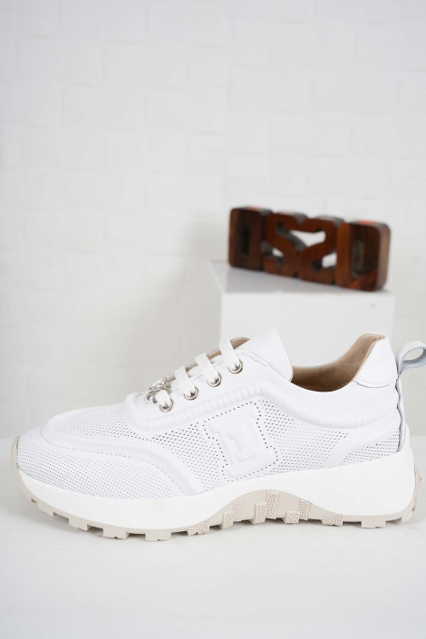 Hakiki Deri Beyaz Kadın Sneaker Ayakkabı 241176106