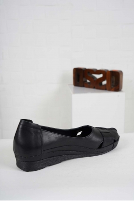 Hakiki Deri Siyah Kadın Comfort Ayakkabı 221177101