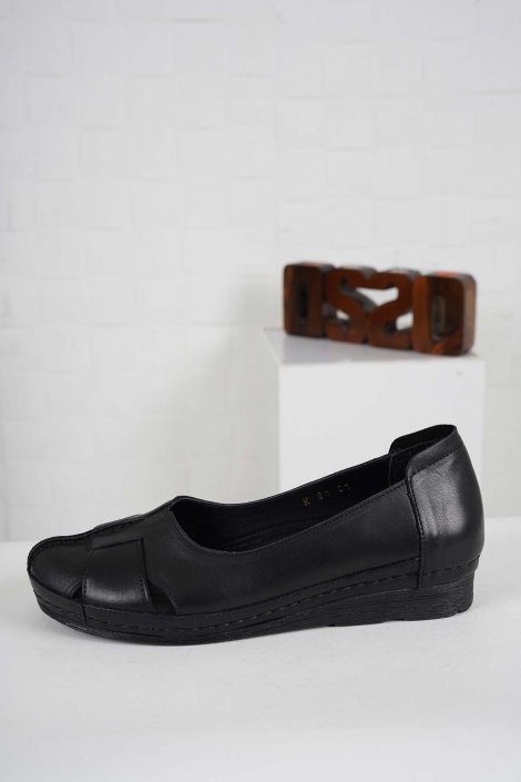 Hakiki Deri Siyah Kadın Comfort Ayakkabı 221177101