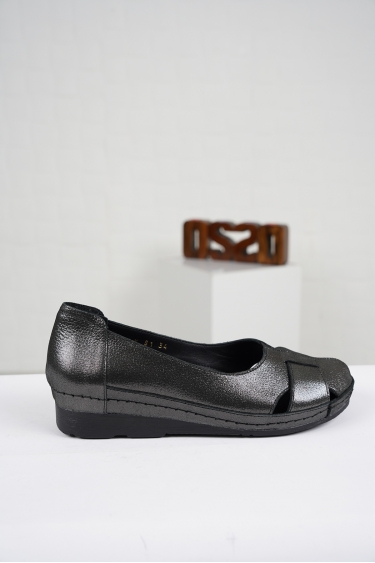 Hakiki Deri Siyah Saten Kadın Comfort Ayakkabı 221177101